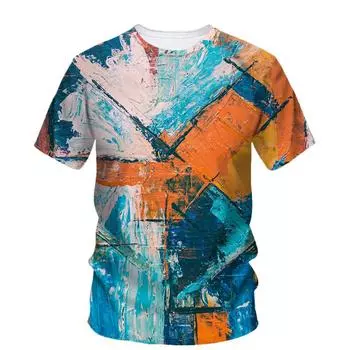 Летние новые футболки с граффити в стиле бохо, мужские повседневные футболки с круглым вырезом и принтом в стиле хип-хоп, уличная одежда в стиле харадзюку, с коротким рукавом S