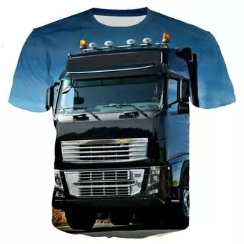 Летние новые футболки с принтом Heavy Truck 3D, модные мужские и женские футболки с коротким рукавом, свободные топы Harajuku Y2k, футболки, детская одежда S