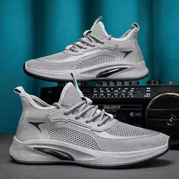 Летние новые легкие кроссовки 2025 года, мужская модная спортивная обувь, сетчатая спортивная обувь, дышащая повседневная мужская обувь 39 чёрный