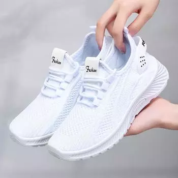 Летние новые летающие плетеные женские туфли модные спортивные повседневные туфли дышащие нескользящие легкие износостойкие женские туфли для мам 36