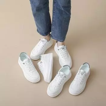 Летние новые маленькие белые туфли женские повседневные студенческие туфли на платформе эластичные повседневные туфли 35 зелёный