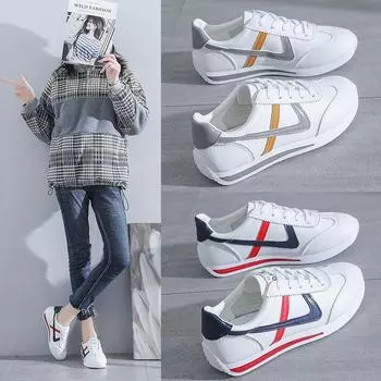 Летние новые маленькие белые туфли женские из микрофибры студенческие туфли Forrest Gump на плоской подошве кроссовки повседневная спортивная обувь женская 35