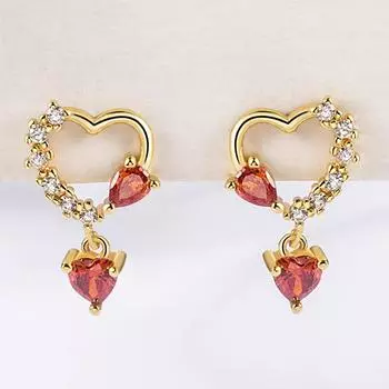 Летние новые маленькие и милые серьги-гвоздики с сердечками из циркония в нестандартном стиле, высококачественные женские, нежные