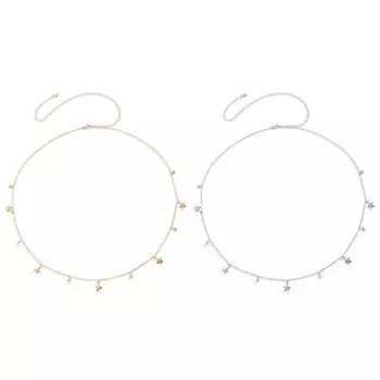 Летние новые минималистичные многослойные бусы на талию в стиле бохо для женщин, модные геометрические цепочки, аксессуары B Y2S8 Silvery-1pcs