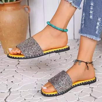 Летние новые модные женские тапочки с открытым носком на плоской подошве, пляжная обувь для женщин, римские уличные тапочки, женские тапочки Zapatos Mujer 36