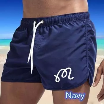 Летние новые мужские быстросохнущие плавки 2025 года, спортивные штаны, купальные костюмы, пляжные шорты, шорты для бега с принтом буквы M S