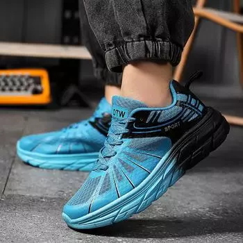 Летние новые мужские кроссовки большого размера, дышащая сетчатая мягкая подошва, кроссовки для бега, ультралегкие модные мужские туфли 39