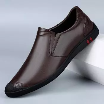 Летние новые мужские мокасины люксовый бренд бизнес удобные повседневные туфли на плоской подошве мужские дышащие туфли для вождения из мягкой кожи 37 чёрный