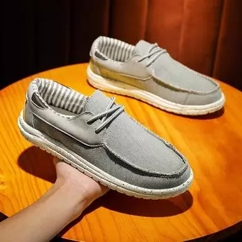 Летние новые мужские парусиновые туфли-лодочки 2024 года, легкие мягкие нескользящие мокасины для отдыха на открытом воздухе, модные повседневные нескользящие туфли для палубы, большой размер 39