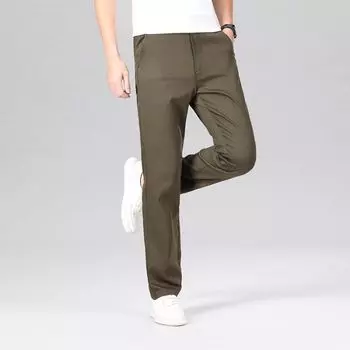 Летние новые мужские повседневные брюки, имитирующие джинсовую моду, корейская версия, деловые облегающие эластичные прямые брюки 29 сапфир синий