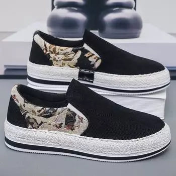 Летние новые мужские повседневные туфли с низким вырезом, парусиновые туфли, изготовление на заказ по индивидуальному заказу и оптовая продажа 40 чёрный