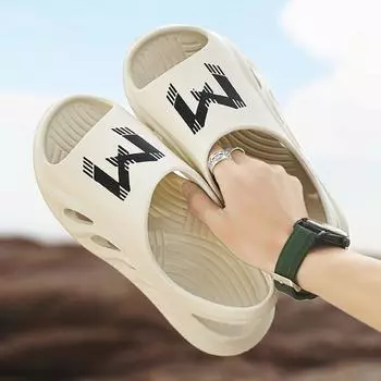 Летние новые мужские сандалии Eva, повседневная спортивная обувь для мужчин, модные водонепроницаемые тапочки, дышащая нескользящая мужская обувь 36-37 бежевый
