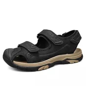 Летние новые мужские сандалии модные на липучке нескользящие туфли для улицы дышащие для внешней торговли для ходьбы по реке мужские 38