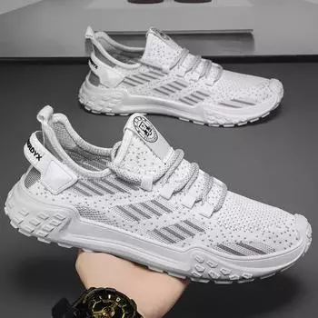 Летние новые мужские сетчатые повседневные туфли, мужская спортивная обувь высокого качества, удобная, дышащая, мягкая мужская спортивная обувь 39