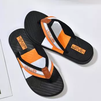 Летние новые мужские шлепанцы нескользящие для ношения на открытом воздухе шлепанцы мужские уличные пляжные туфли европейские и американские сандалии 39 чёрный