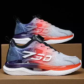 Летние новые низкие мужские спортивные туфли с вращающейся пряжкой черного цвета из вискозы, сетчатые туфли для папы, мужские дышащие модные туфли 39