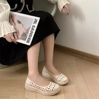 Летние новые открытые балетки модные повседневные однотонные туфли без застежек с открытым носком на плоской подошве для женщин 36