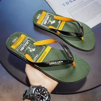Летние новые пляжные шлепанцы, модные мужские трендовые повседневные мужские тапочки, классные тапочки, пляжные тапочки с клипсой 40 чёрный