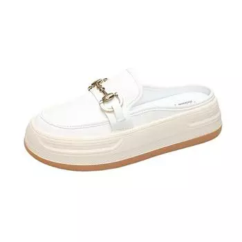 Летние новые повседневные ленивые одинарные туфли на толстой подошве Baotou Half Slippers для женщин 35