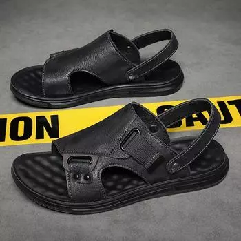 Летние новые повседневные сандалии для мужчин, новые трендовые мужские студенческие пляжные сандалии, обувь H537 39 серый