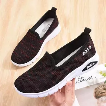 Летние новые повседневные туфли женские удобные дышащие ленивые туфли для ходьбы из ткани 36