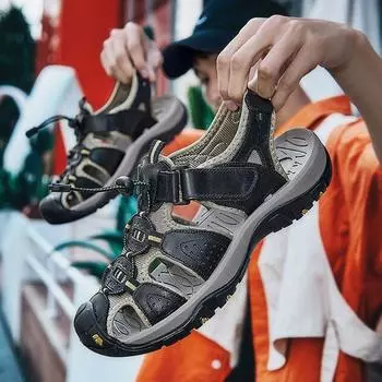 Летние новые прямые поставки большого размера прослеживаемые сандалии мужские уличные сумки пляжная обувь спортивная обувь для отдыха крутые тапочки мужские 38