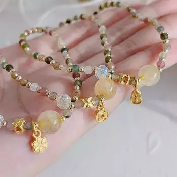 Летние новые разноцветные маленькие натуральные турмалиновые бусины тонкие женские ножные браслеты цепочка для ног монеты/цветы/тыквы ювелирные украшения Ybr709 22cm