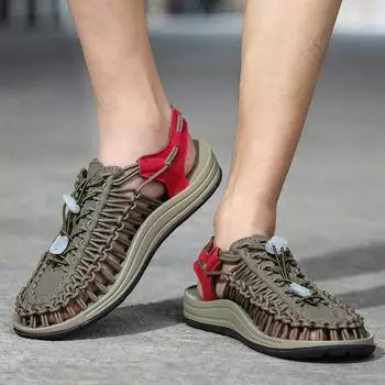 Летние новые сандалии, мужская обувь, тренд, большой размер, пляжная обувь для отдыха на открытом воздухе, разноцветная обувь для пары 38 темно-серого