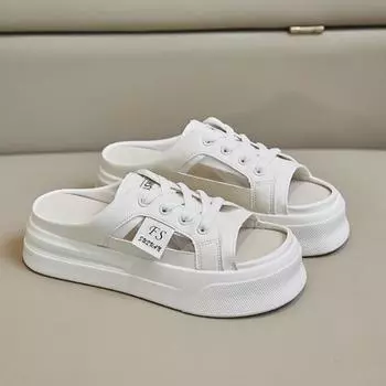 Летние новые сандалии One Step 2024 года, женская верхняя одежда, модная и толстая подошва, повседневная пляжная обувь в стиле ретро 35 зелёный