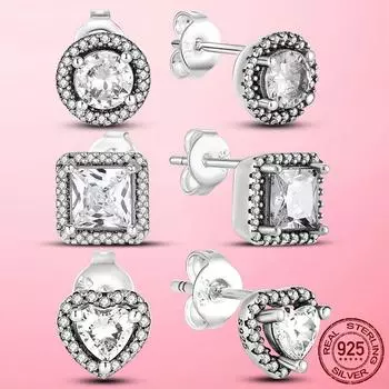 Летние новые серьги из стерлингового серебра 925 пробы, серьги-гвоздики в форме сердца для женщин, подарок на свадьбу, помолвку, вечеринку, изящные ювелирные изделия