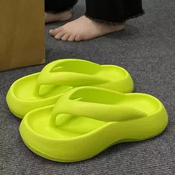 Летние новые шлепанцы на толстой подошве, женская одежда, знаменитости из Интернета, легкие, с мягкой подошвой, пляжные сандалии для отдыха на море, повседневная одежда 36 белый