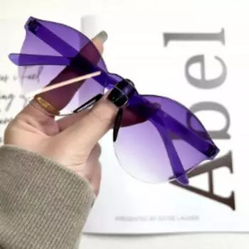 Летние новые солнцезащитные очки в круглой оправе, модные пляжные солнцезащитные очки цвета желе для женщин One Size коричневый