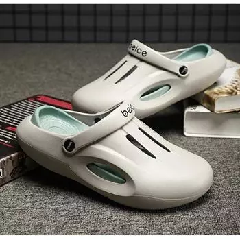 Летние новые стильные нескользящие двойные туфли из крокодила, мужские тапочки Baotou для повседневных пляжных сандалий 40-41