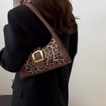 Летние новые сумки через плечо для женщин, высококачественные сумки с леопардовым узором, сумка-кошелек из искусственной кожи с леопардовым узором 26.5x8.5x15cm кофейный