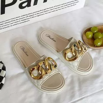 Летние новые тапочки на толстой подошве для женской верхней одежды, модные и удобные тапочки для отдыха, пляжные сандалии 36-37 чёрный