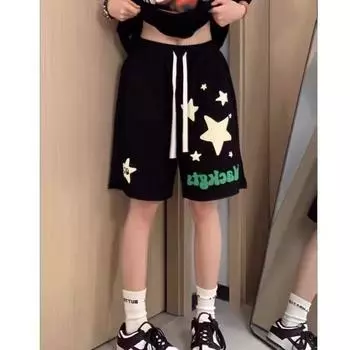 Летние новые тонкие дизайнерские свободные и универсальные брюки Sense Niche для спорта и отдыха с пятью точками M чёрный