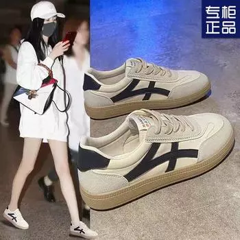 Летние новые тренировочные кроссовки на плоской подошве 2024 года, легкие немецкие кроссовки для женщин, универсальные, с мягкой подошвой, повседневные, спортивные, женские кроссовки Forrest Gump 35 синий