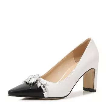 Летние новые туфли на высоком каблуке для девочек, женская обувь, нишевый дизайн, остроносые, в студенческом стиле, большого размера, на толстом каблуке, одинарные туфли 35