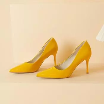 Летние новые универсальные туфли-лодочки большого размера на высоком каблуке, женские туфли-шпильки, сексуальные, однотонные, с острым носком, удобные туфли-лодочки для женщин 34 чёрный