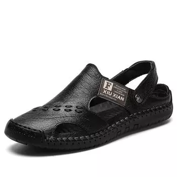 Летние новые вьетнамские трендовые повседневные тапочки для отдыха на природе большого размера для пляжа, дышащие, мужские летние, крутые тапочки 38