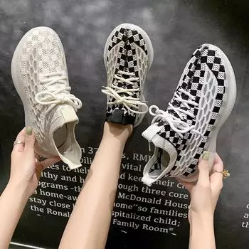 Летние новые весенние и осенние сетчатые дышащие кроссовки с мягкой подошвой 35