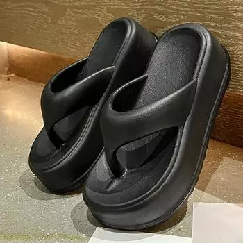 Летние новые женские босоножки на платформе Bebealy с толстой подошвой, пляжные шлепанцы, водонепроницаемые тапочки EVA Cloud, мягкие тапочки для душа и бассейна 35