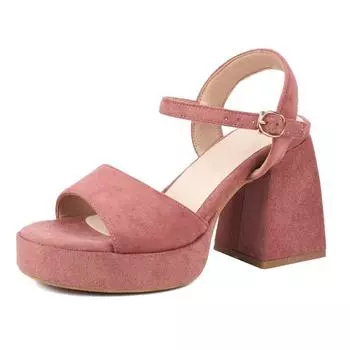 Летние новые женские босоножки на высоком каблуке с открытым носком и толстой платформой 32 чёрный