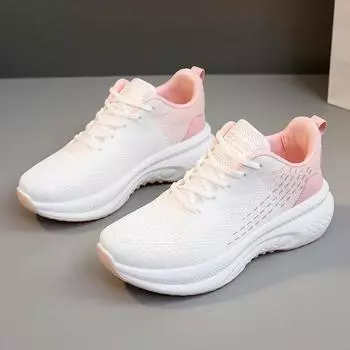 Летние новые женские кроссовки для лета и спорта, легкие дышащие повседневные теннисные туфли, нескользящие износостойкие кроссовки для тренировок 35 розовый