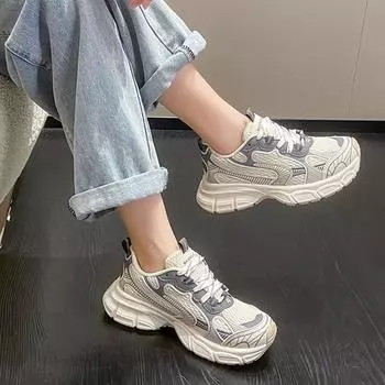 Летние новые женские кроссовки Snakers Breathable Dad Shoes для женщин, студентов, повседневные кроссовки для бега, спортивная обувь, разноцветная платформа, Zapatillas Mujer 35(1)