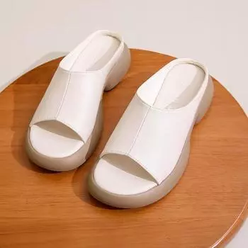 Летние новые женские повседневные тапочки из искусственной кожи на платформе, женские гладиаторские туфли с открытым носком, женские неглубокие римские сандалии 35