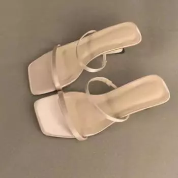 Летние новые женские тапочки, модные открытые туфли на толстом каблуке, женские уличные платья, пляжные сандалии 35 хаки