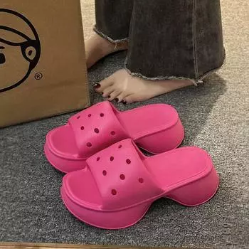 Летние Новые Женские Тапочки Модные Тапочки Повседневные Нескользящие Домашние Уличные Пляжные Туфли С Перфорацией Удобные Сандалии 35-36