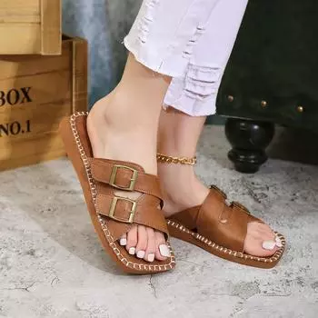 Летние новые женские тапочки на платформе, импортные, большого размера, европейские и американские модные пляжные тапочки, тапочки с пряжкой на ремне и перекрестным ремнем 36 белый