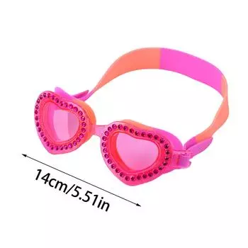 Летние очки для плавания, водонепроницаемые, в форме сердца, силиконовые, с защитой от ультрафиолета, для бассейна, для малышей, детей, детские очки